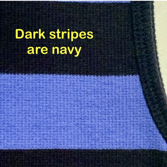 C & B Sport Sleeveless Casual Ribbed Knit Stripe Shift Dress Blue Size Large NWT - Picture 8 of 10